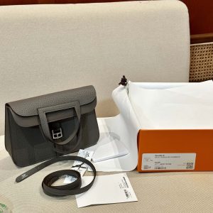 Replica Hermes Halzan Dark Grey - high-accuracy replica luxury purse