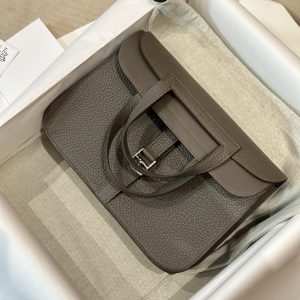 Replica Hermes Halzan Dark Grey - elite superclone designer purse