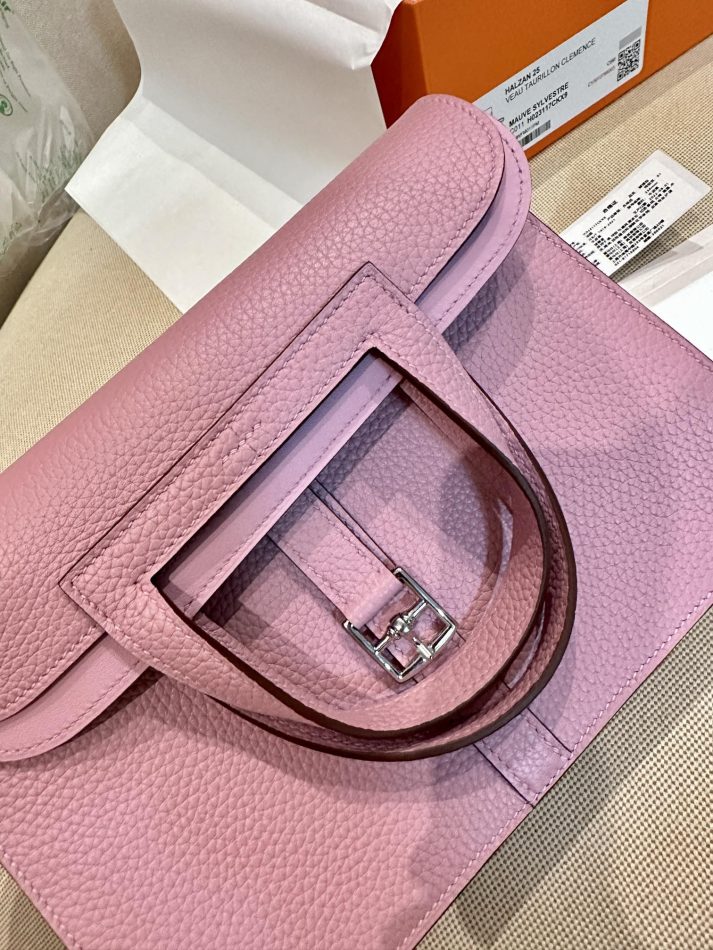 Replica Hermes Halzan Pink - elite superclone designer purse