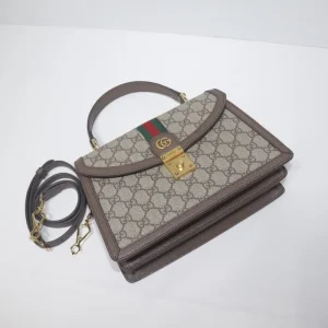 Replica GUCCI OPHIDIA SMALL TOP HANDLE BAG WITH WEB - high-end fake designer purse