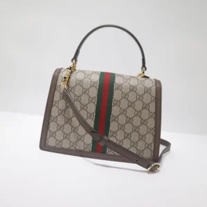 Replica GUCCI OPHIDIA SMALL TOP HANDLE BAG WITH WEB - high-accuracy replica luxury purse