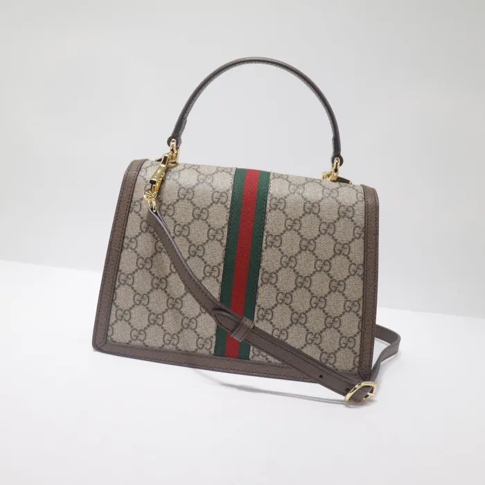 Replica GUCCI OPHIDIA SMALL TOP HANDLE BAG WITH WEB - high-accuracy replica luxury purse
