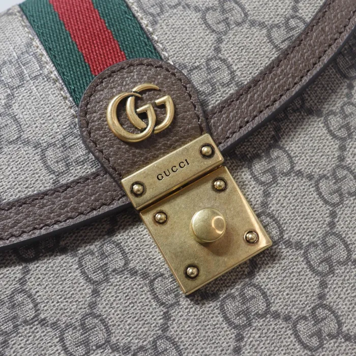 Replica GUCCI OPHIDIA SMALL TOP HANDLE BAG WITH WEB - 1:1 designer replica handbag