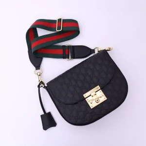 Replica GUCCI Supreme Monogram Web Medium Padlock Messenger Shoulder Bag - top-tier luxury replica shoulder bag
