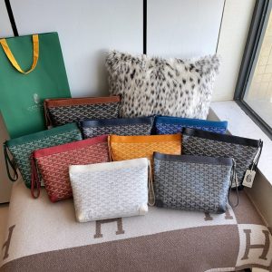 Goyard Conti Pouch Dupe — Versatile Flat Goyardine Canvas Clutch