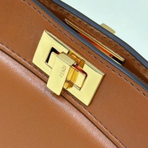 Replica Fendi Peekaboo Mini Brown - premium 1:1 fake handbag model