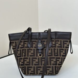 Replica Fendi Origami Small Brown Cotton - realistic designer-inspired fake bag