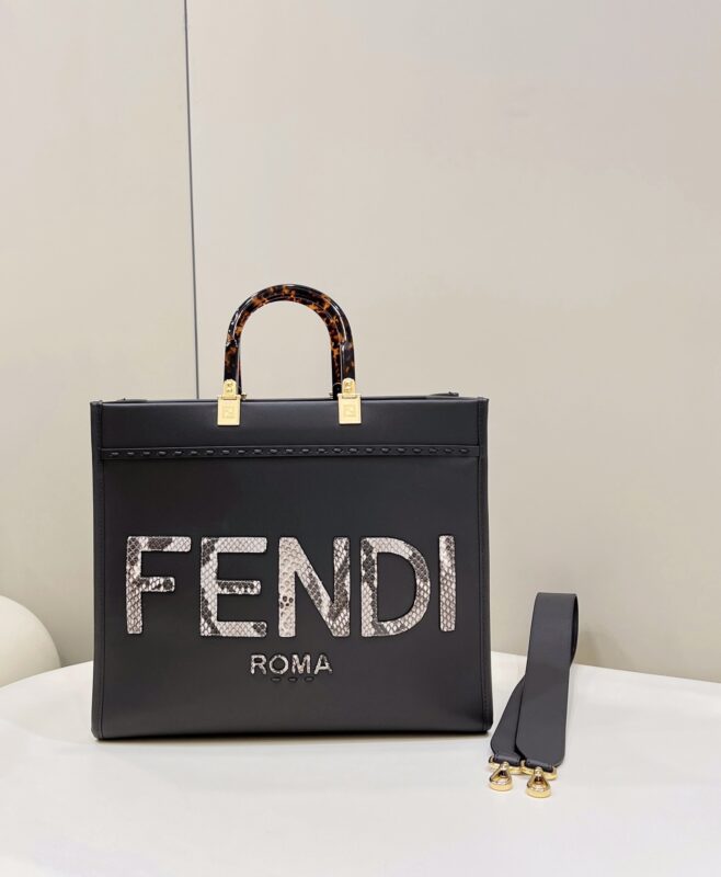 Replica Fendi Sunshine Tote Dark Grey - high-quality designer bag clone