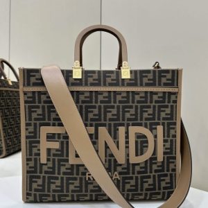 Replica Fendi Sunshine Tote Brown Monogram - near-authentic luxury replica handbag