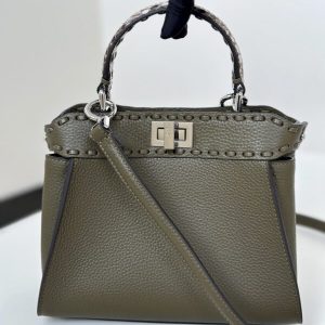 Replica Fendi Peekaboo Small Dark Grey - best quality luxury bag dupe