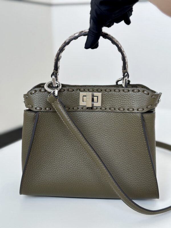 Replica Fendi Peekaboo Small Dark Grey - best quality luxury bag dupe