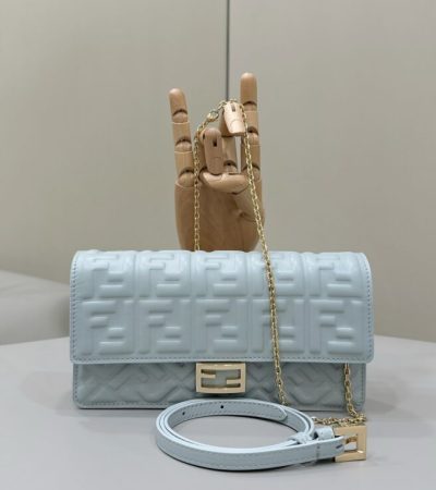 Replica Fendi Baguette Small Sky Blue - authentic-look luxury purse replica