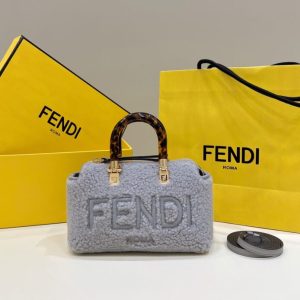 Replica Fendi By The Way Boston Blue Wool - best quality luxury bag dupe