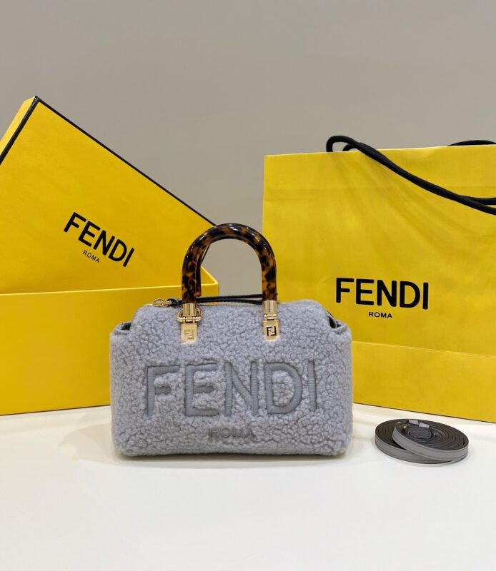 Replica Fendi By The Way Boston Blue Wool - best quality luxury bag dupe