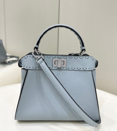 Replica Fendi Peekaboo Small Sky Blue - 1:1 designer replica handbag