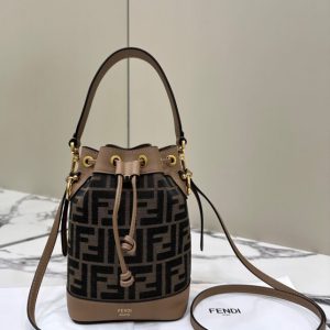 Replica Fendi Tresor Mini Bucket Brown - best quality luxury bag dupe