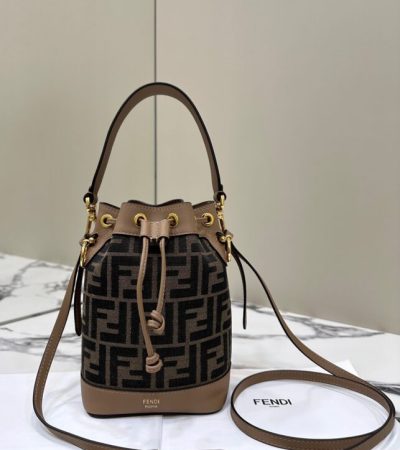 Replica Fendi Tresor Mini Bucket Brown - best quality luxury bag dupe