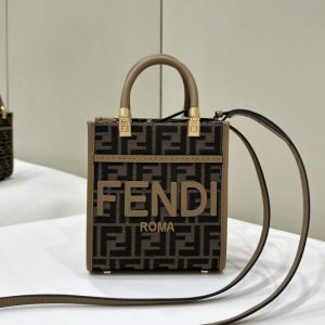 Replica Fendi Mini Tote Brown Monogram - ultra-realistic fake designer tote