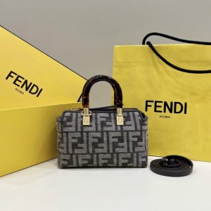 Replica Fendi By The Way Boston Brown Cotton - high-quality designer bag clone