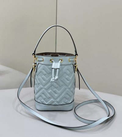 Replica Fendi Tresor Mini Bucket Blue - 1:1 designer replica handbag