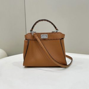 Replica Fendi Peekaboo Small Brown - 1:1 designer replica handbag