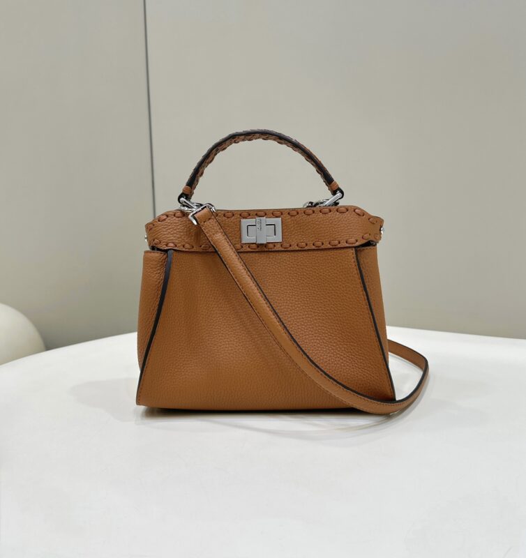 Replica Fendi Peekaboo Small Brown - 1:1 designer replica handbag