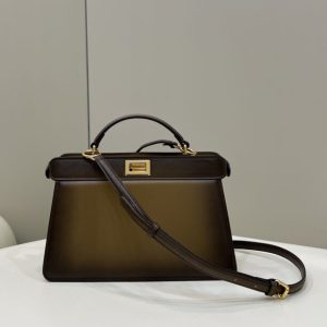 Replica Fendi Peekaboo Large Dark Brown - best quality luxury bag dupe