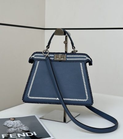 Replica Fendi Peekaboo Dark Blue - 1:1 designer replica handbag