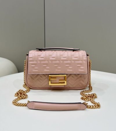 Replica Fendi Baguette Sliding Chain Pink - high-end fake designer purse