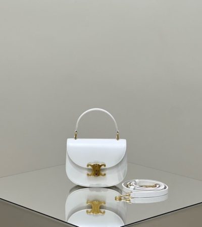 Replica Celine Mini Triomphe White - top-rated replica designer bag