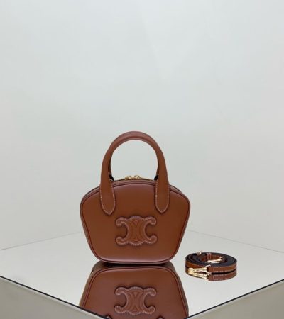 Replica Celine Bowling Bag Brown - high-end fake designer purse