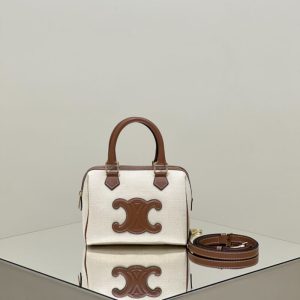 Replica Celine Triomphe Boston White - top-rated replica designer bag