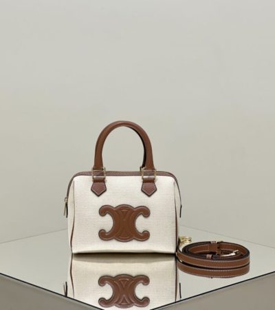 Replica Celine Triomphe Boston White - top-rated replica designer bag