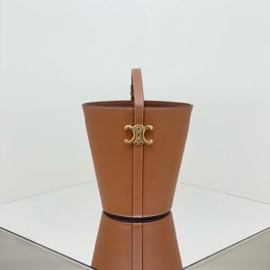 Replica Celine Triomphe Bucket Bag Brown - realistic designer-inspired fake bag