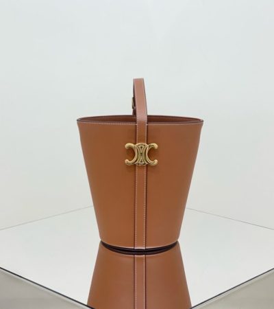 Replica Celine Triomphe Bucket Bag Brown - realistic designer-inspired fake bag