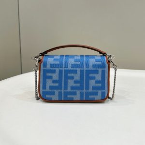 Replica Fendi Baguette Small Denim Blue - top-rated replica designer bag