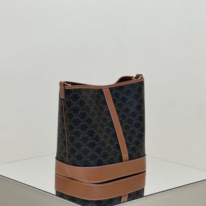 Replica Celine Triomphe Bucket Brown - realistic designer-inspired fake bag