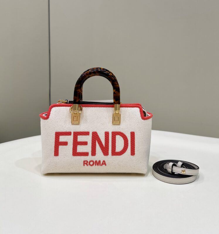 Replica Fendi By The Way Boston Red White - authentic-look luxury purse replica