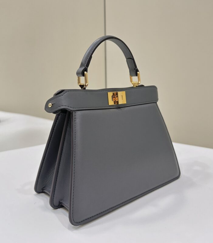 Replica Fendi Peekaboo Mini Grey - top-tier luxury replica shoulder bag