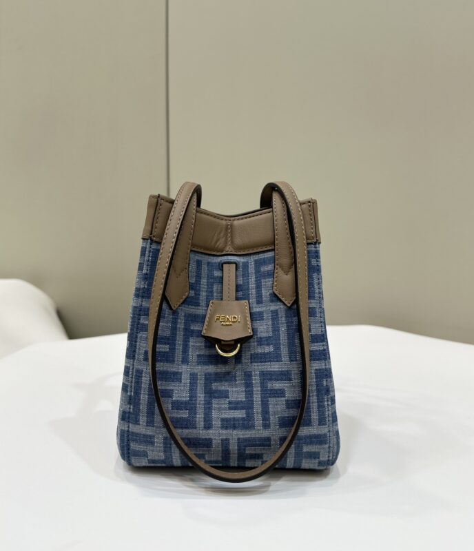 Replica Fendi Origami Small Blue Cotton - premium 1:1 fake handbag model
