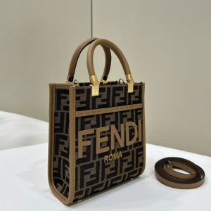 Replica Fendi Mini Tote Brown Monogram - realistic designer-inspired fake bag