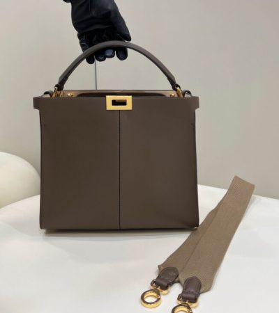 Replica Fendi Peekaboo X Lite Brown - elite superclone designer purse