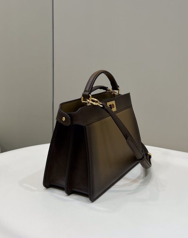 Replica Fendi Peekaboo Large Dark Brown - elite superclone designer purse