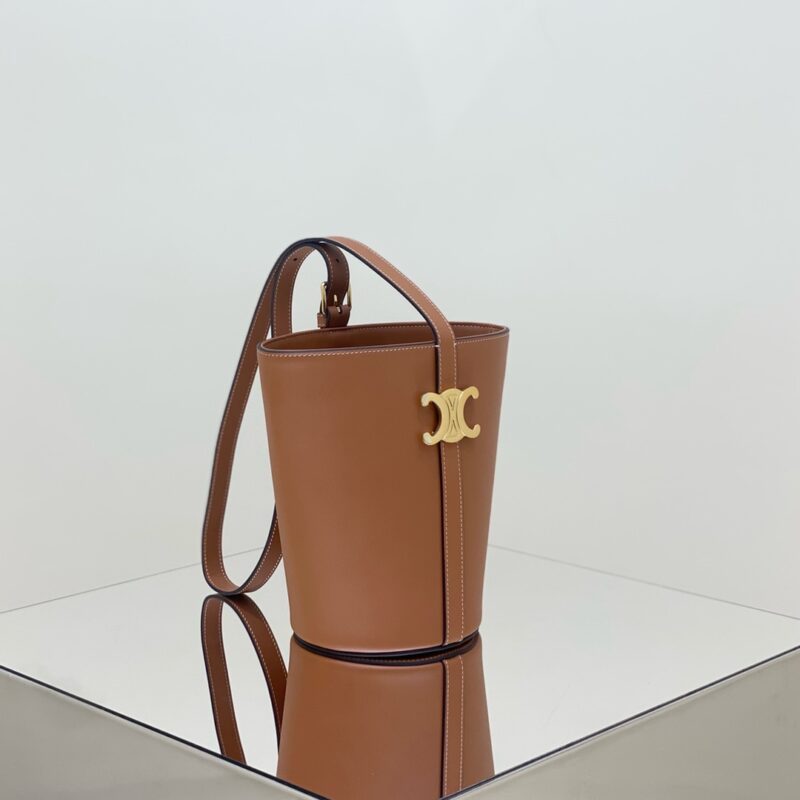Replica Celine Triomphe Bucket Bag Brown - premium 1:1 fake handbag model