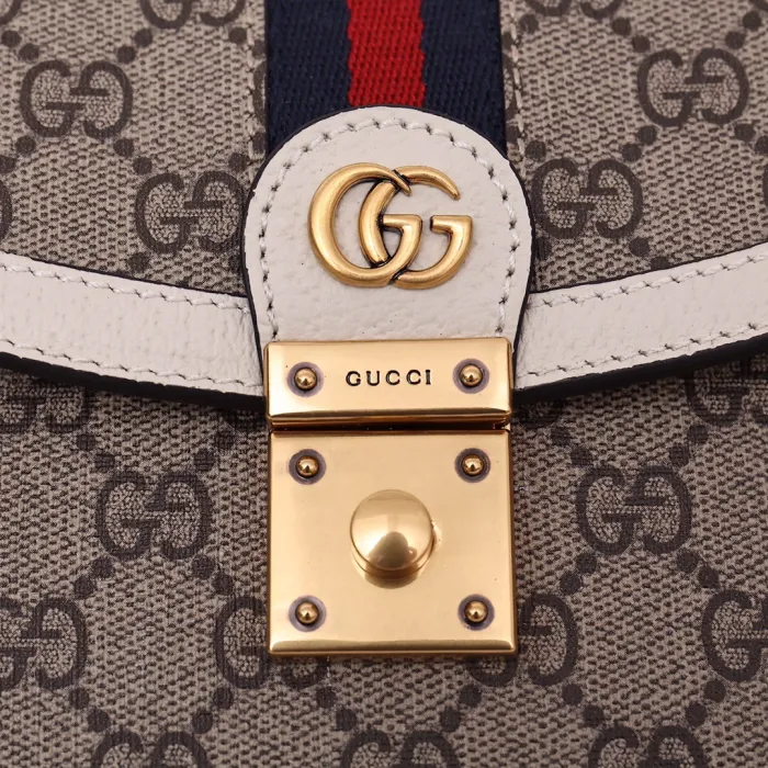 Replica GUCCI OPHIDIA SMALL TOP HANDLE BAG WITH WEB - top-tier luxury replica shoulder bag