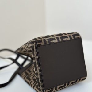 Replica Fendi Origami Small Brown Cotton - high-end fake designer purse