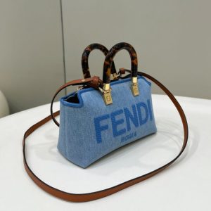 Replica Fendi By The Way Boston Blue Cotton - elite superclone designer purse
