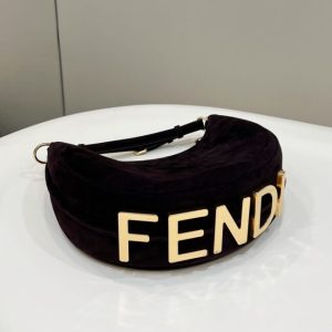 Replica Fendi Fendigraphy Large Black Velvet - near-authentic luxury replica handbag