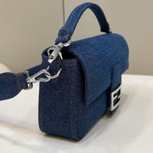 Replica Fendi Baguette Full Blue Denim - high-accuracy replica luxury purse
