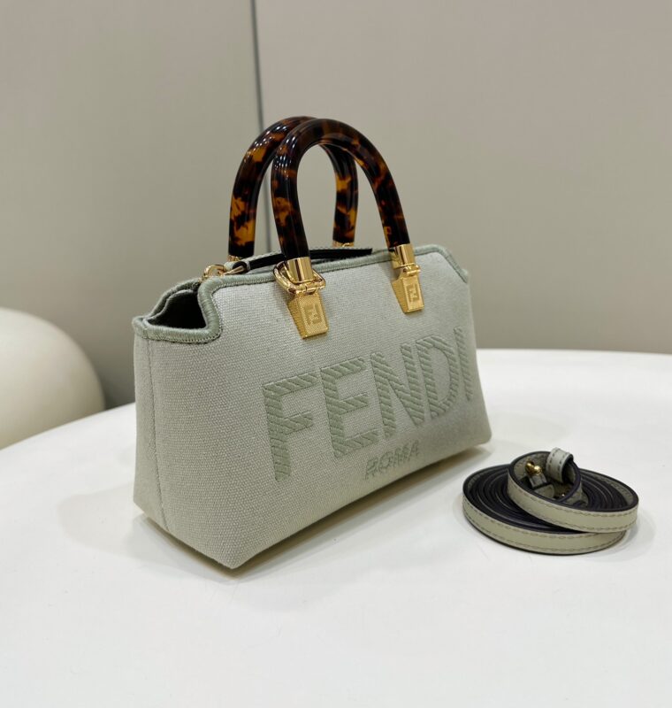 Replica Fendi By The Way Boston Beige Cotton - realistic designer-inspired fake bag